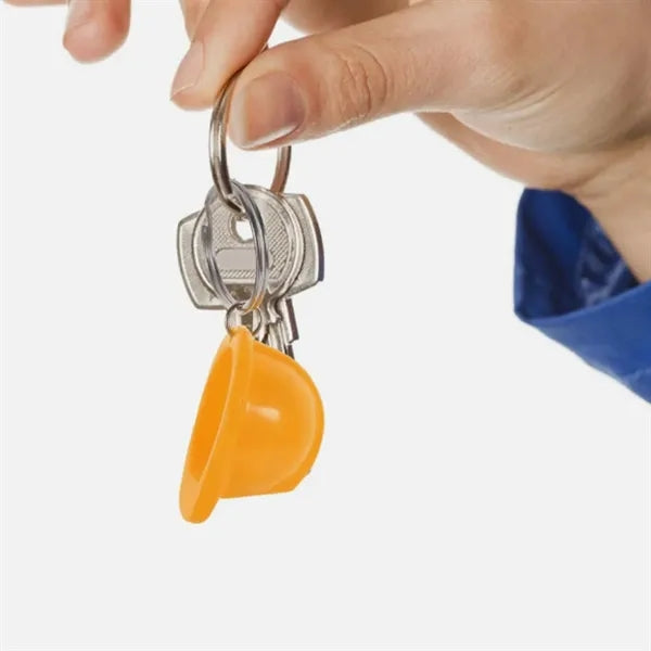 Construction Hard Hat Bottle Opener w/ Keychain
