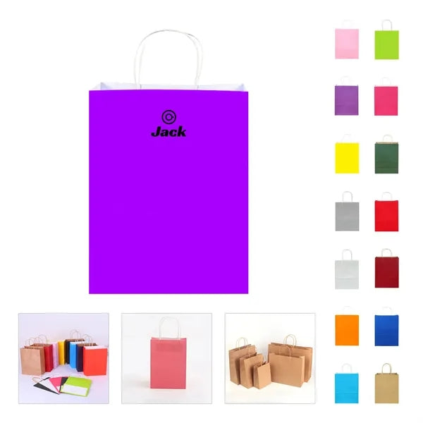 Colorful Kraft Paper Shopping Bags