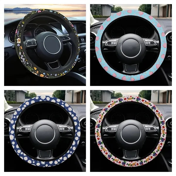 Cute Knit Steering Wheel Cover Universal 38cm