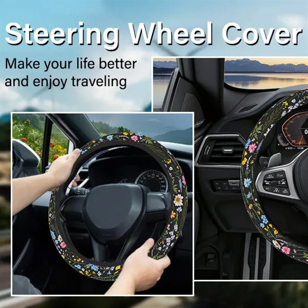 Cute Knit Steering Wheel Cover Universal 38cm