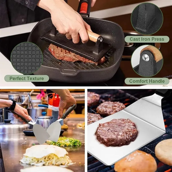 Outdoor BBQ Tool Set Stainless Steel Grill Spatula Kit