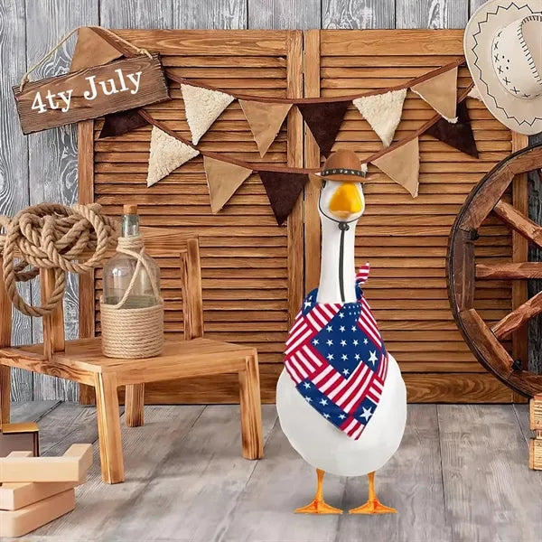 Patriotic Pet Bandana and Denim Hat Set for Independence Day