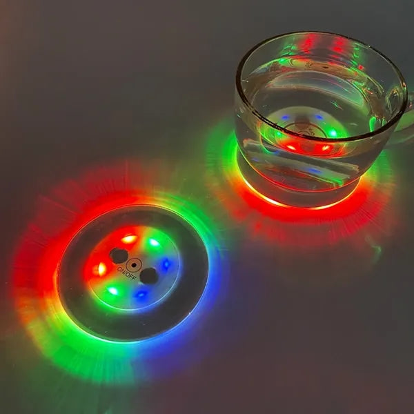 7 color party wedding dinning fun bar LED light up coaster