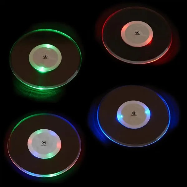 7 color party wedding dinning fun bar LED light up coaster