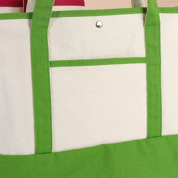 Large Capacity Recycled Canvas Tote Bag With A Front Pocket