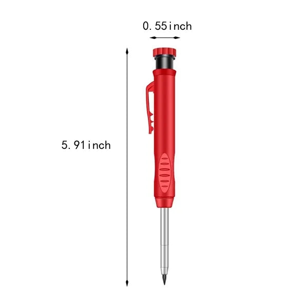 Long nosed deep hole solid construction carpenter pencil