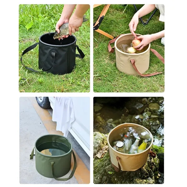 10L Handle Portable Collapsible Wash Basin Water Bucket