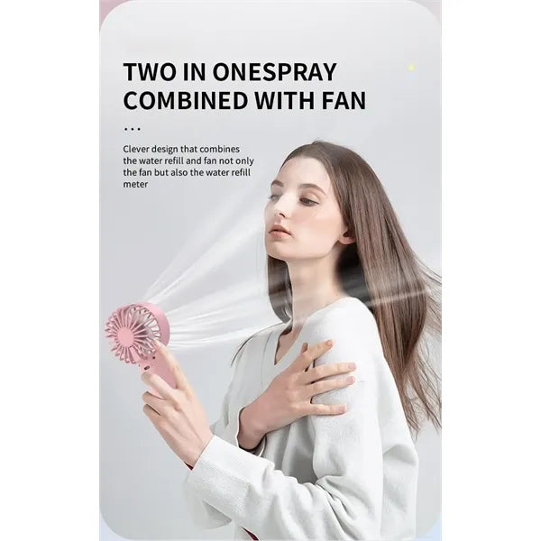 3-in-1 Rechargeable Portable Mini Fan with Mist Spray