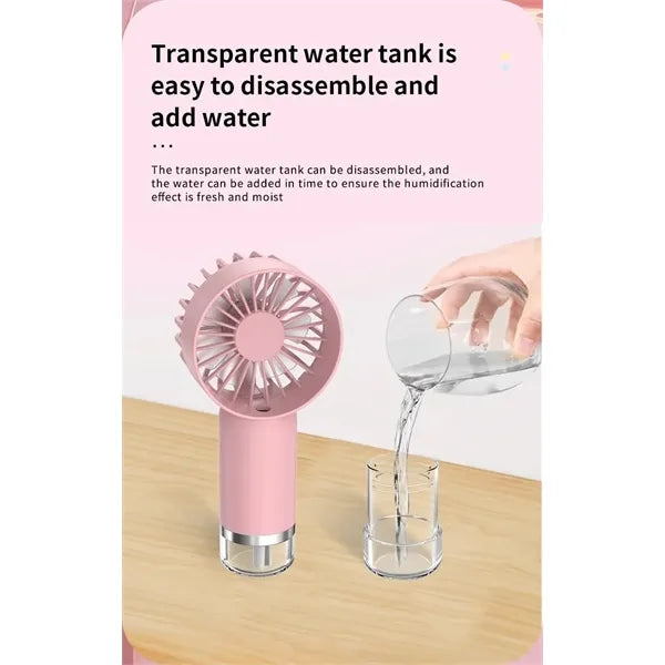 3-in-1 Rechargeable Portable Mini Fan with Mist Spray