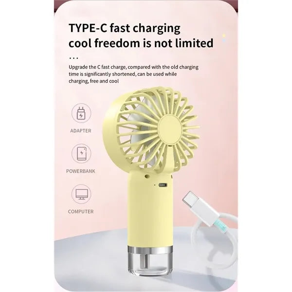 3-in-1 Rechargeable Portable Mini Fan with Mist Spray