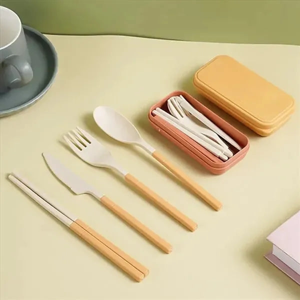 Detachable Portable Wheat Straw Cutlery Set