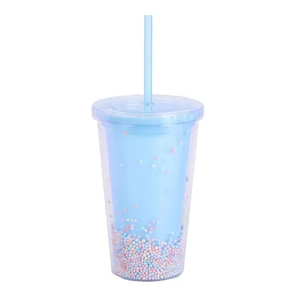 Bubble Ball Micro Landscape Couple Plastic Straw Mugs