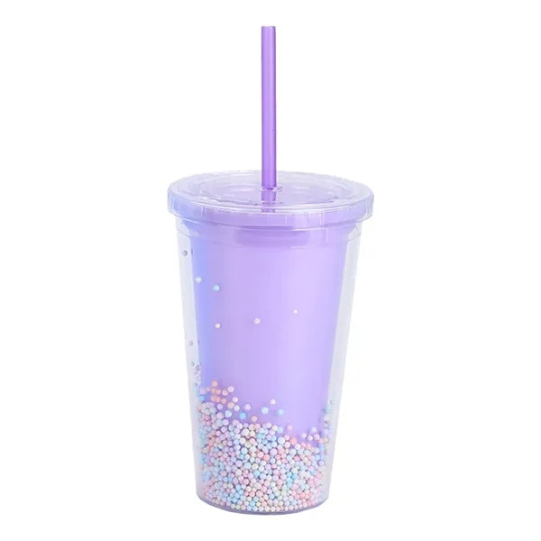 Bubble Ball Micro Landscape Couple Plastic Straw Mugs