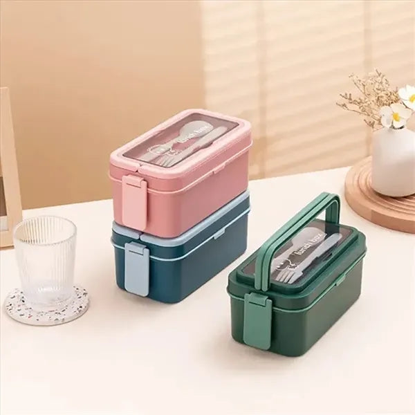 Leak-Proof Bento Lunch Box with Cutlery Set