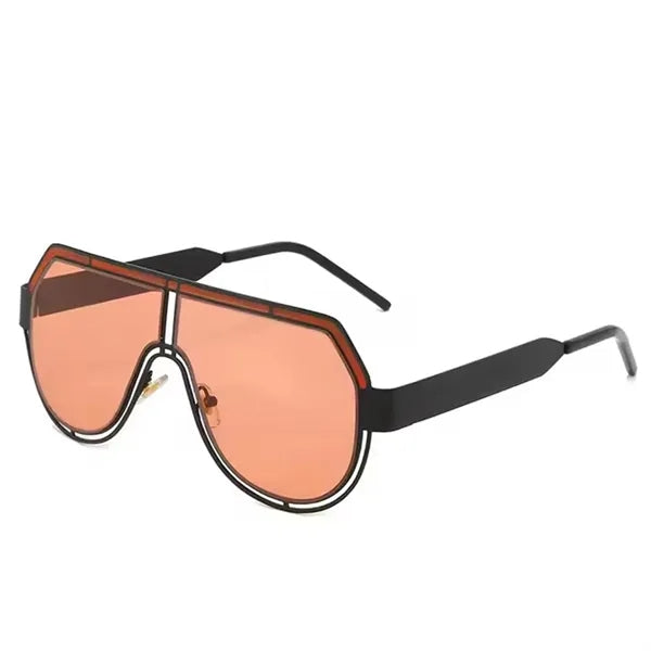 Mono Lens Big Frame UV400 Metal Sunglasses