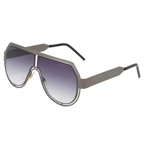 Mono Lens Big Frame UV400 Metal Sunglasses