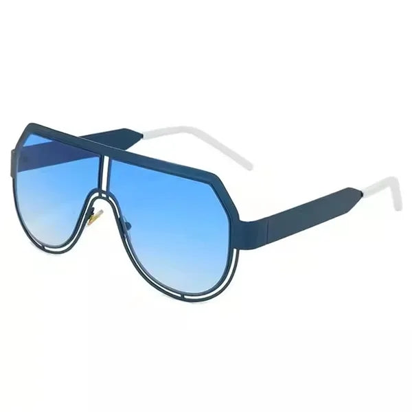 Mono Lens Big Frame UV400 Metal Sunglasses