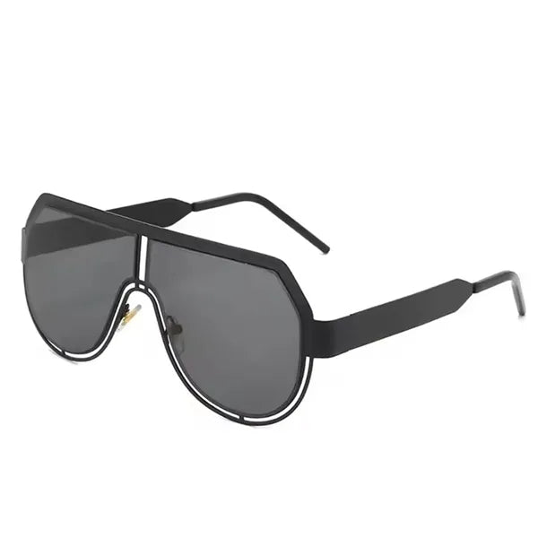 Mono Lens Big Frame UV400 Metal Sunglasses