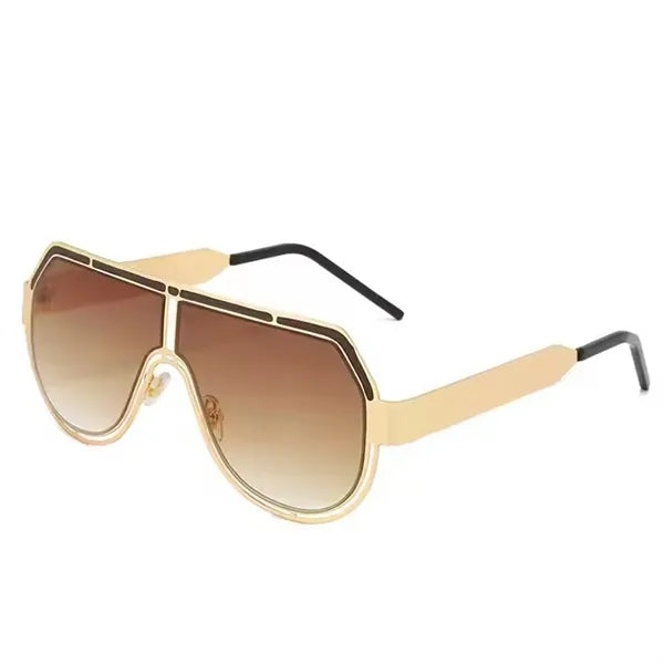 Mono Lens Big Frame UV400 Metal Sunglasses