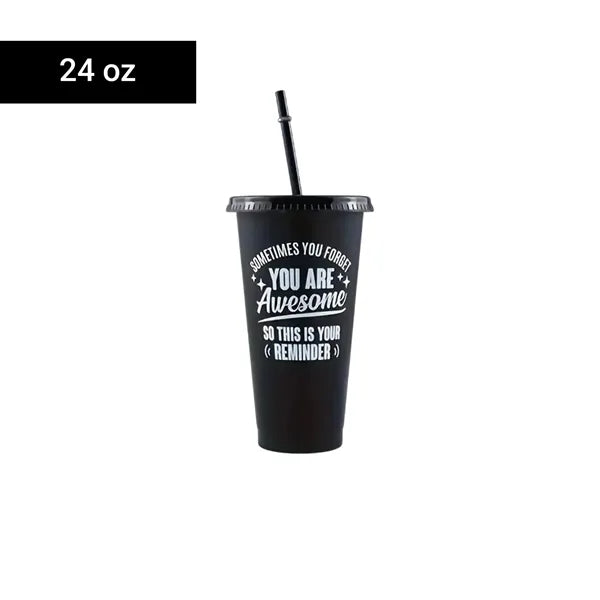 24OZ Colorful PP Straw Water Cup