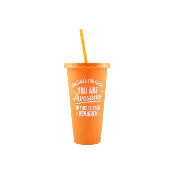 24OZ Colorful PP Straw Water Cup