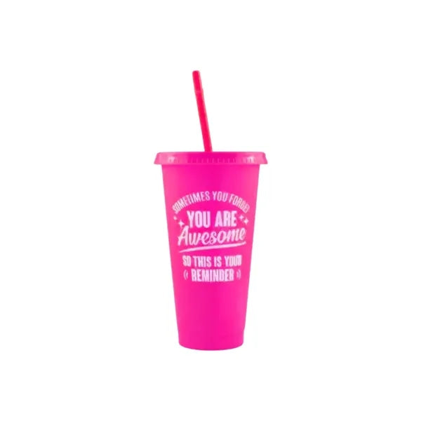 24OZ Colorful PP Straw Water Cup