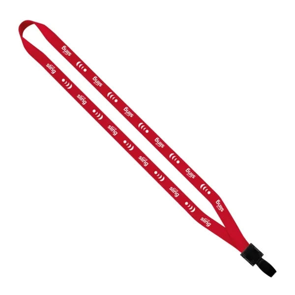 1/2" Polyester Lanyard with Non-Swivel Plastic Hook