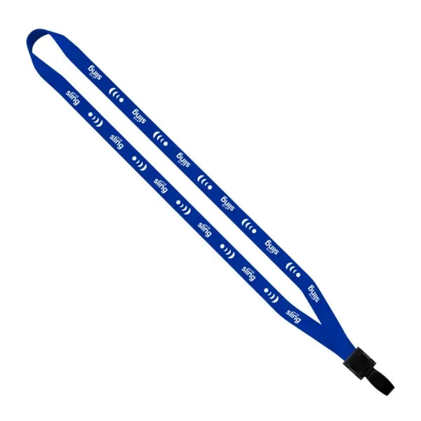 1/2" Polyester Lanyard with Non-Swivel Plastic Hook