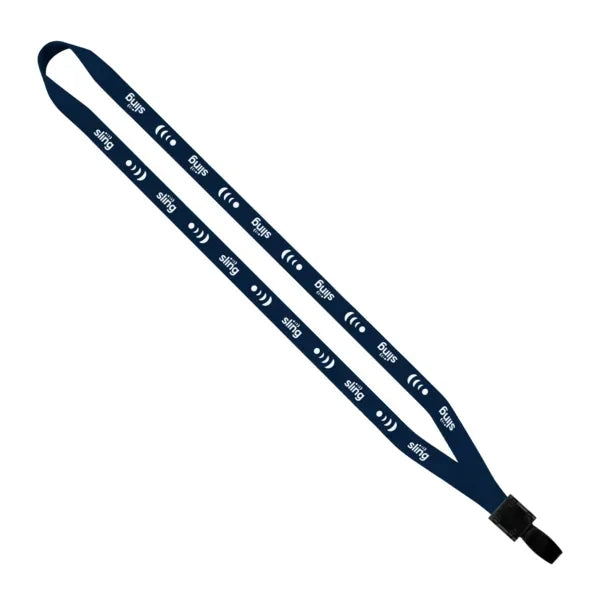 1/2" Polyester Lanyard with Non-Swivel Plastic Hook
