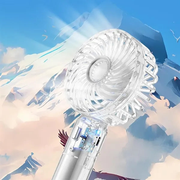 Outdoor travel mini portable handheld transparent USB fan