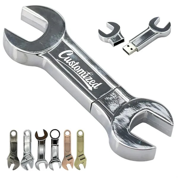 8GB Metal Wrench Shaped USB Flash Drive Custom