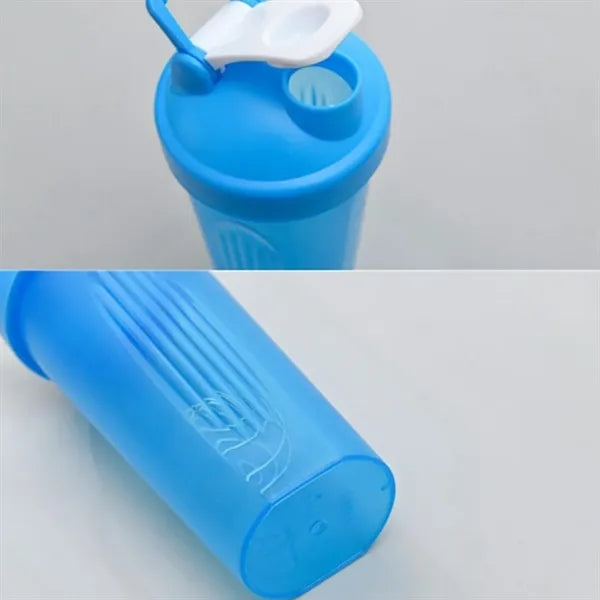 Sports Plastic Protein Shaker Bottle with Flip Top Lid