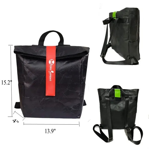 Sustainable Roll Top Backpack Waterproof Tear Resistant Bag