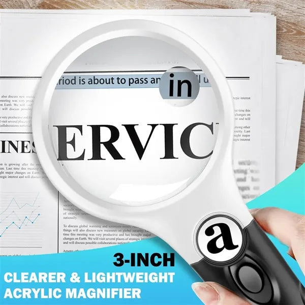 Magnifier Glass with 3 LED Jewelry Loupe Lens