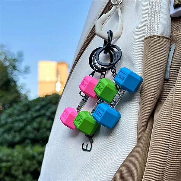 Mini Dumbbell Keychain Fitness Backpack Charm
