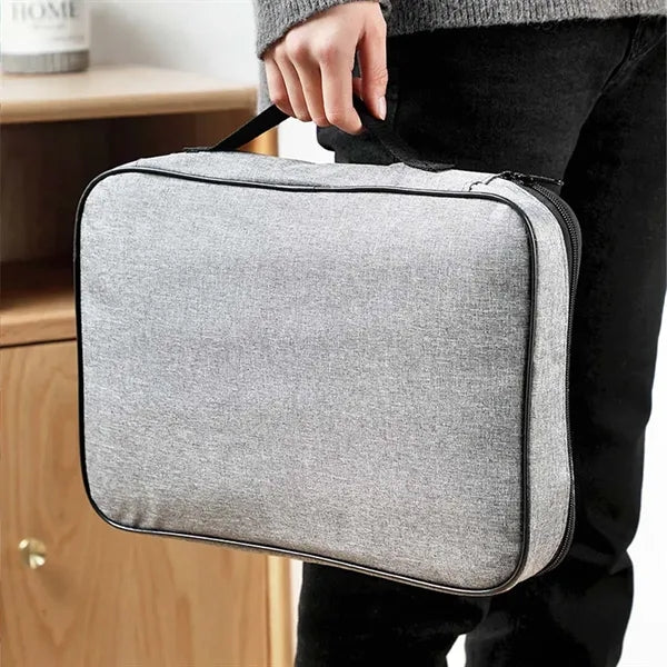 Portable fireproof waterproof document organizer with lock