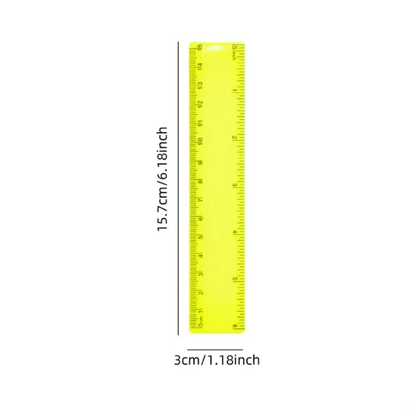 6'' Customizable Dual Scale Plastic Ruler School Promotions