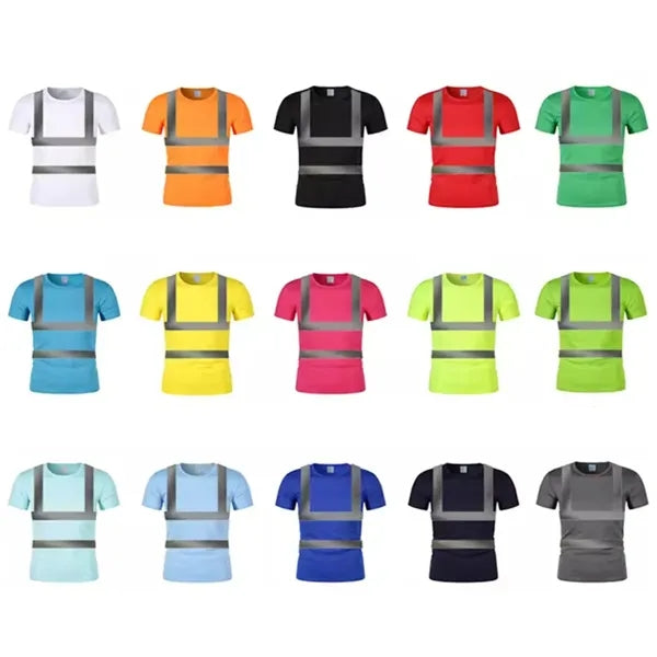 Reflective Safety Polo Workwear Quick-Dry T-Shirt Clothes