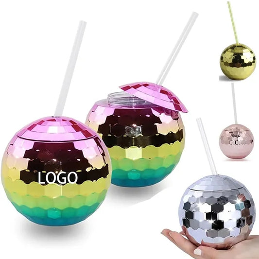 20 Oz Disco Ball Cup With Straw