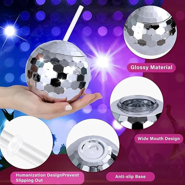 20 Oz Disco Ball Cup With Straw