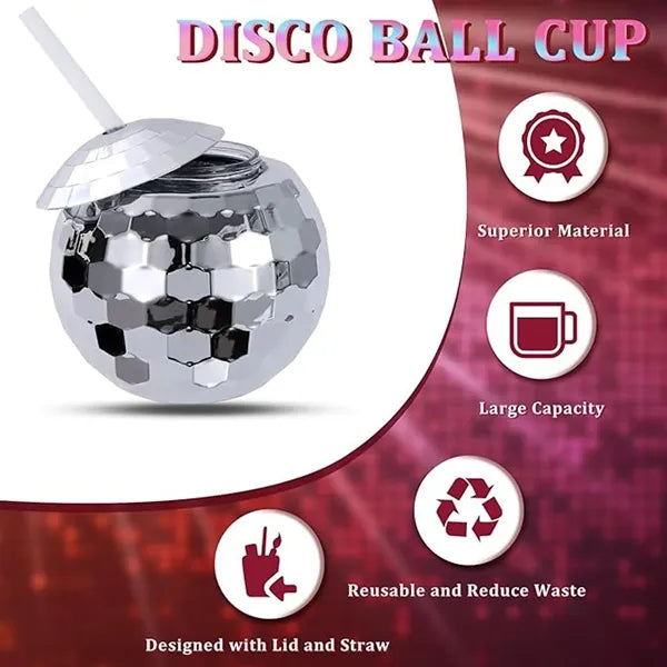 20 Oz Disco Ball Cup With Straw
