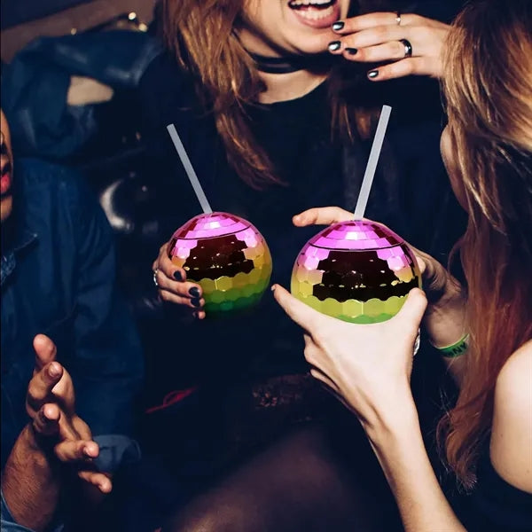 20 Oz Disco Ball Cup With Straw