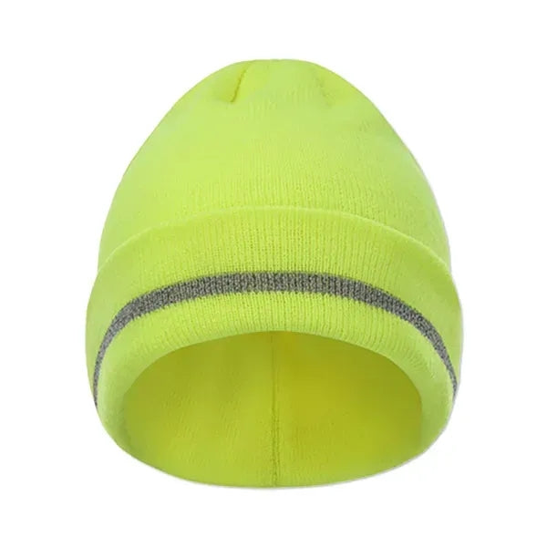 12" Folded Safety Beanie with Reflective Threads