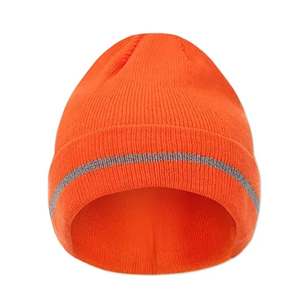 12" Folded Safety Beanie with Reflective Threads