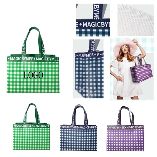Non-woven Clothing Store Shopping Grid Handing Gift Bags