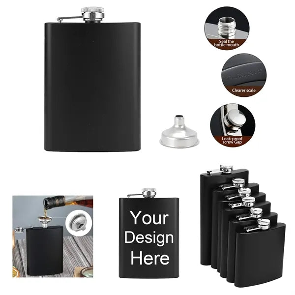 8Oz Stainless Steel Hip Flask For Liquor With Funnel