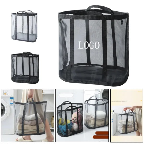 Large capacity foldable Nylon mesh laundry Basket