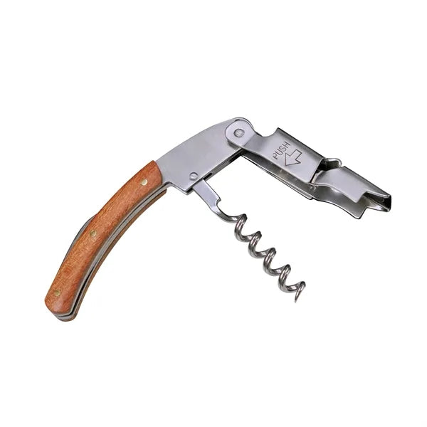 Corkscrew Metal Wine Bottle Opener With Colorful Wood Handle