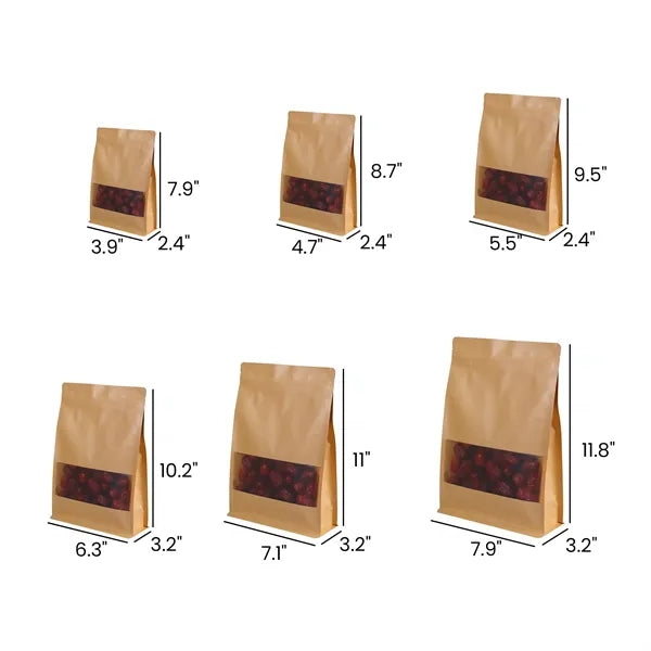 Frosted Kraft Paper Food Bags