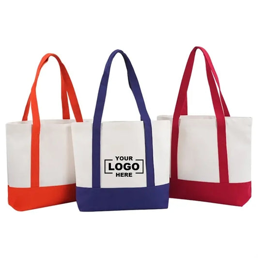 Shopping Patchwork Canvas Tote Bag